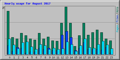 Hourly usage for August 2017