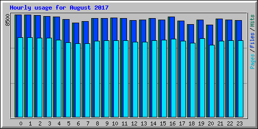 Hourly usage for August 2017